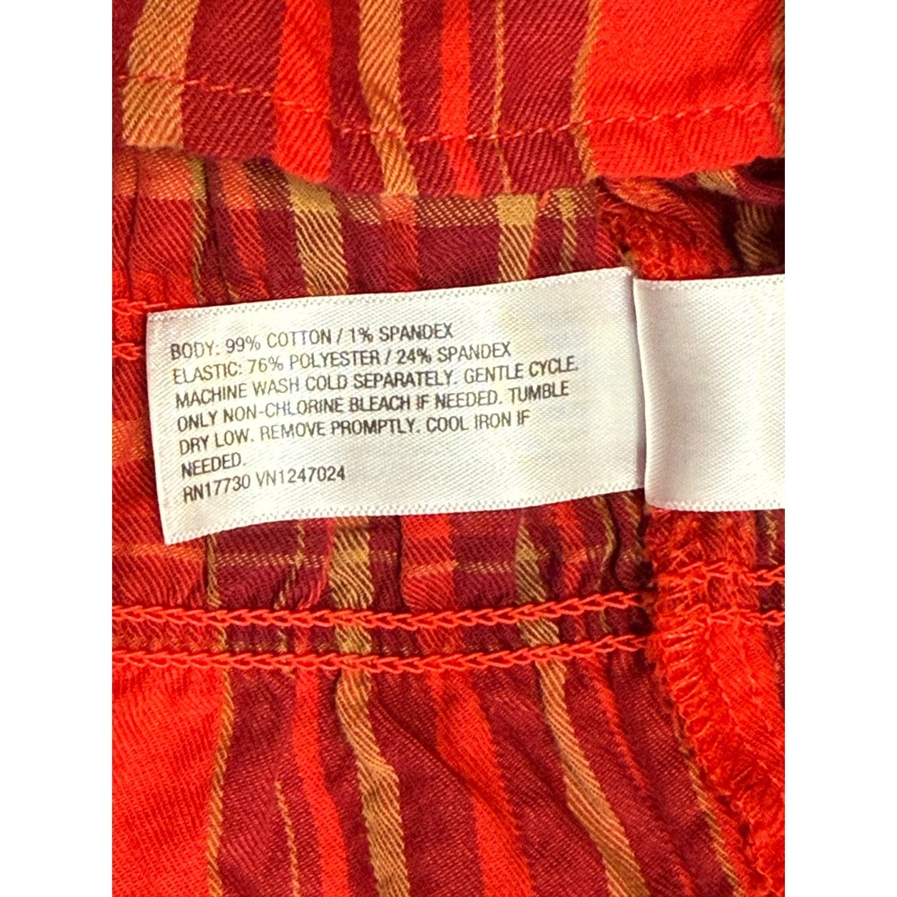 Universal Thread Smocked Tank Top Womens XL Red Orange Plaid V-Neck Boho Summer - Picture 4 of 7